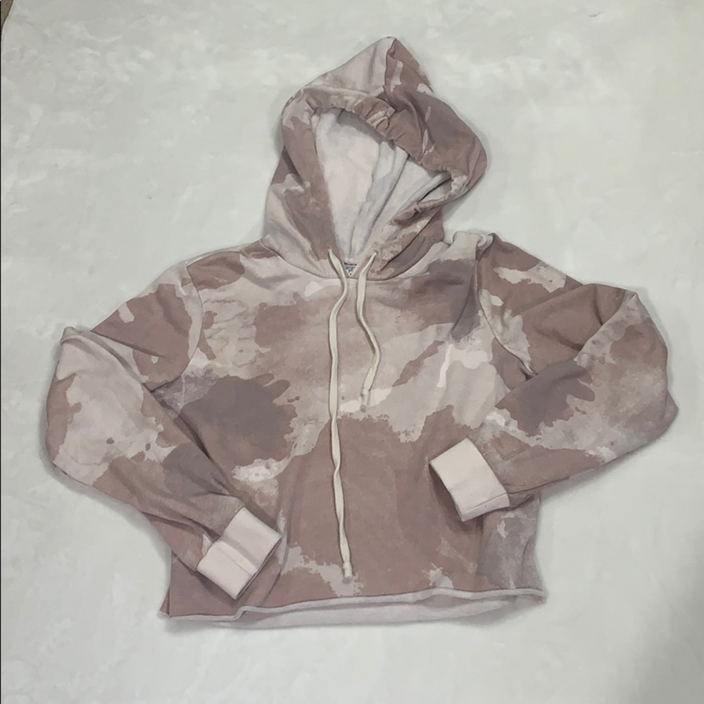 Pink Camo crop hoodie